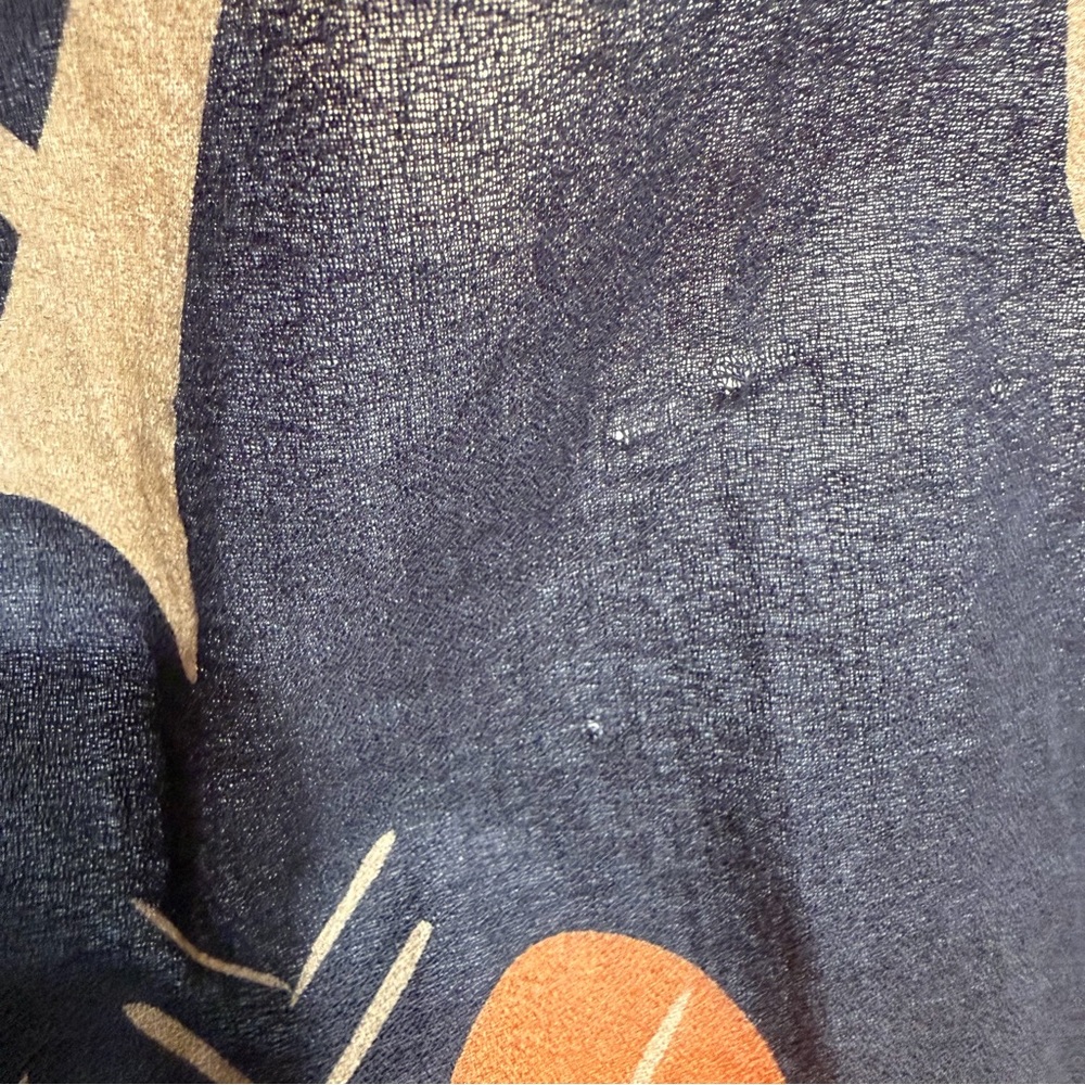 Gudrun Sjoden Womens Organic Cotton Floral Duster Cardigan Navy Rust Medium - Picture 14 of 14